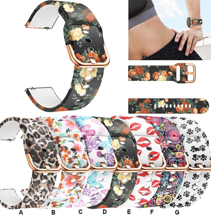 For Samsung Galaxy Watch Active 20mm Colorful Pattern Silicone Watch Band Replacement Watch Strap For Samsung Galaxy Watch Active 20mm Colorful Pattern Silicone Watch Band Replacement Watch Strap